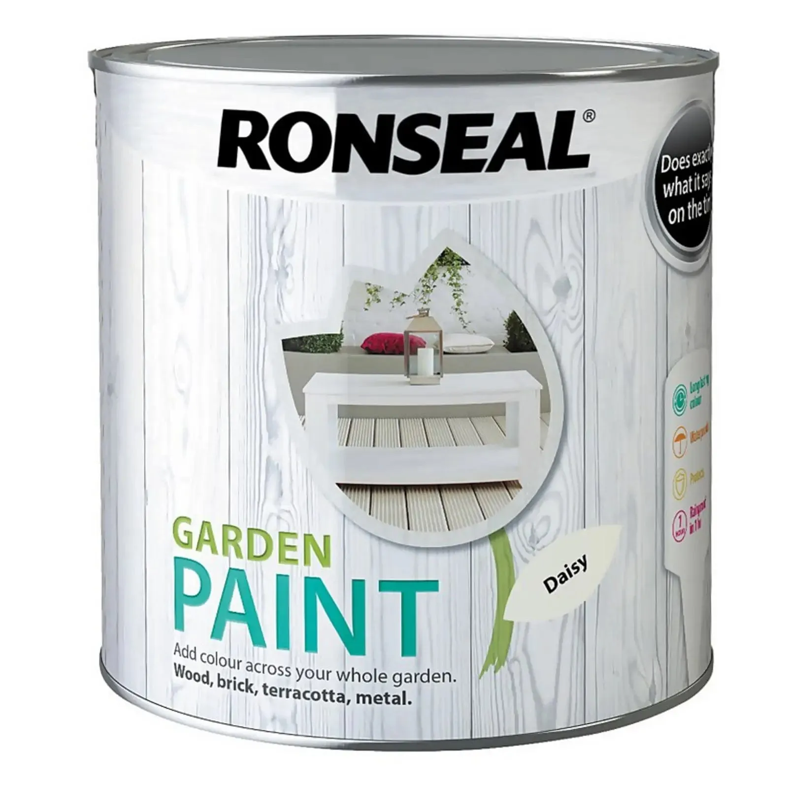 Ronseal Garden Paint Waterproof Exterior Wood Metal Brick Stone