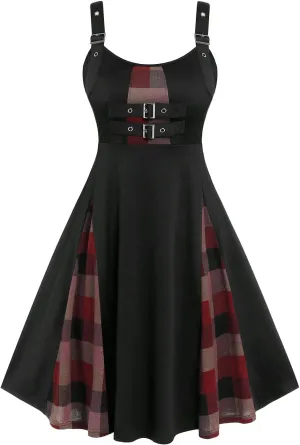 ROSE GAL Womens Plus Size Dresses Sleeveless Wrap V-Neck Gothic Vintage 50S Spaghtti Strap Dress