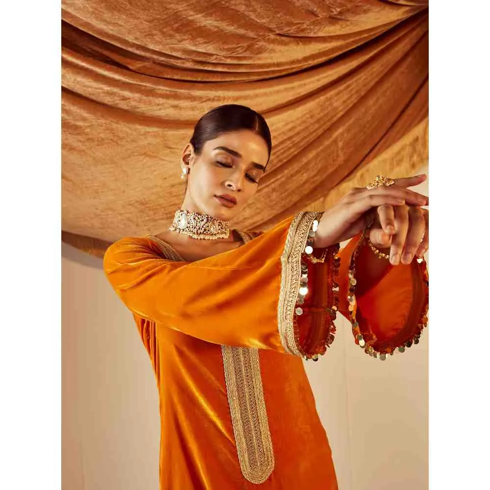 Roze Nargis Orange Palazzo (Set of 2)