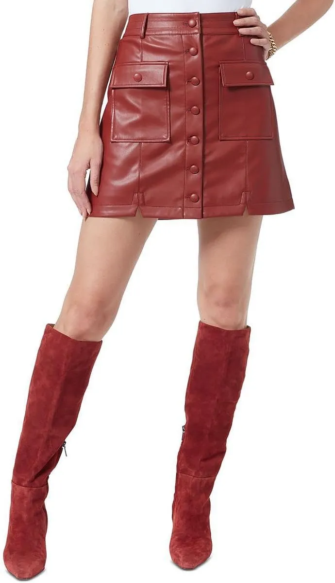 Sam Edelman Women's Cara Button Up A-line Mini Skirt