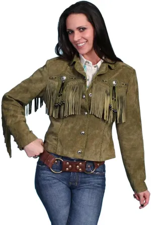 Scully Women's Fringe and Beaded Boar Suede Leather Jacket - L152-86
