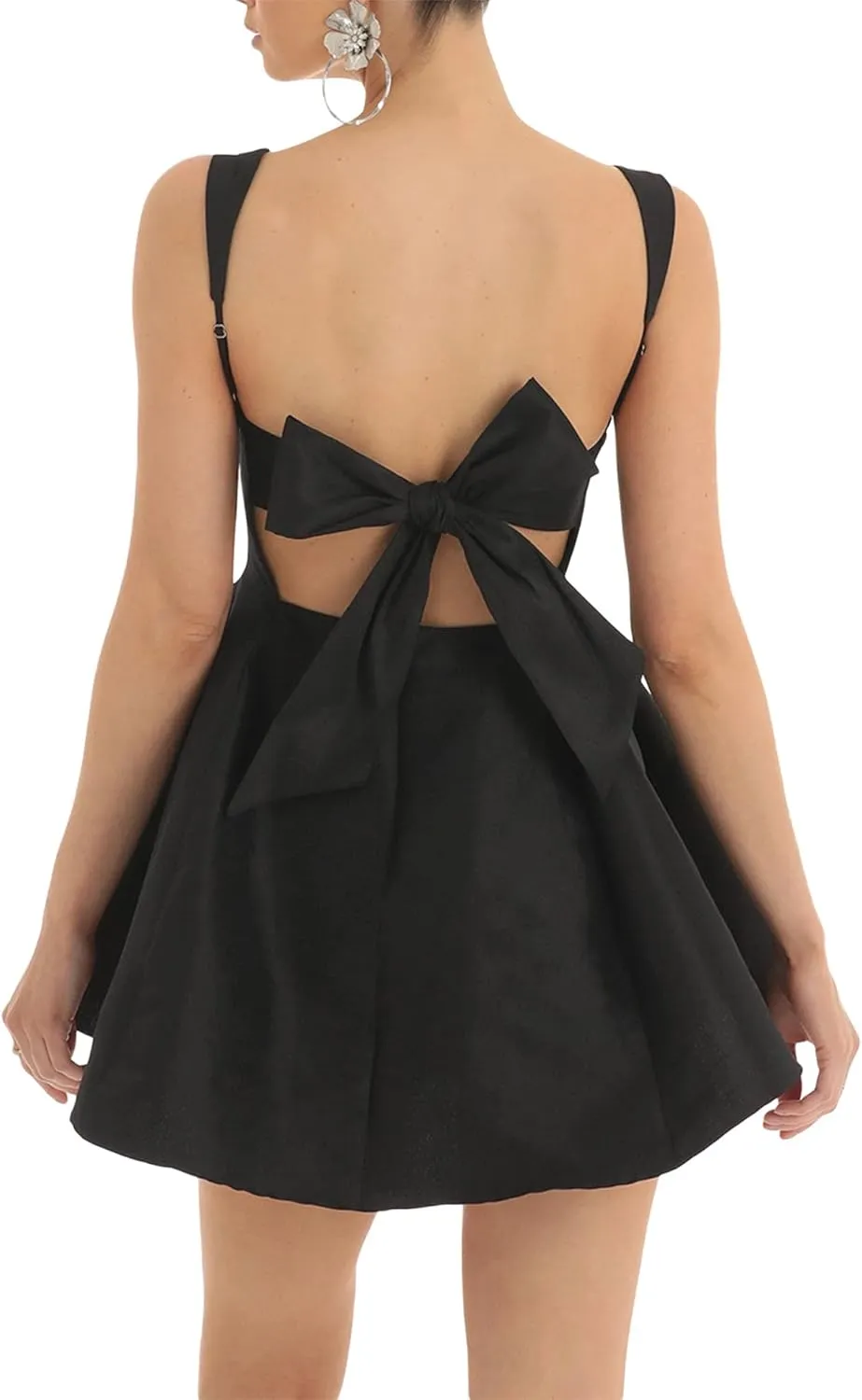 Sexy Dresses for Women Sleeveless Spaghetti Strap Mini Club Party Dress Backless Ruffle Hem Slip Dress