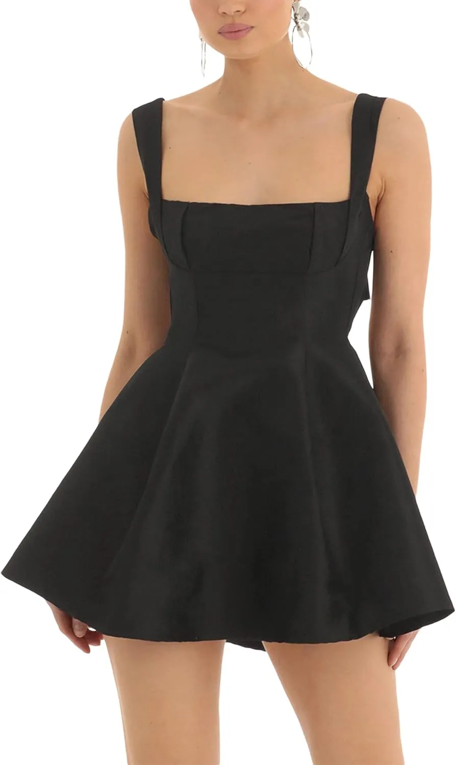 Sexy Dresses for Women Sleeveless Spaghetti Strap Mini Club Party Dress Backless Ruffle Hem Slip Dress
