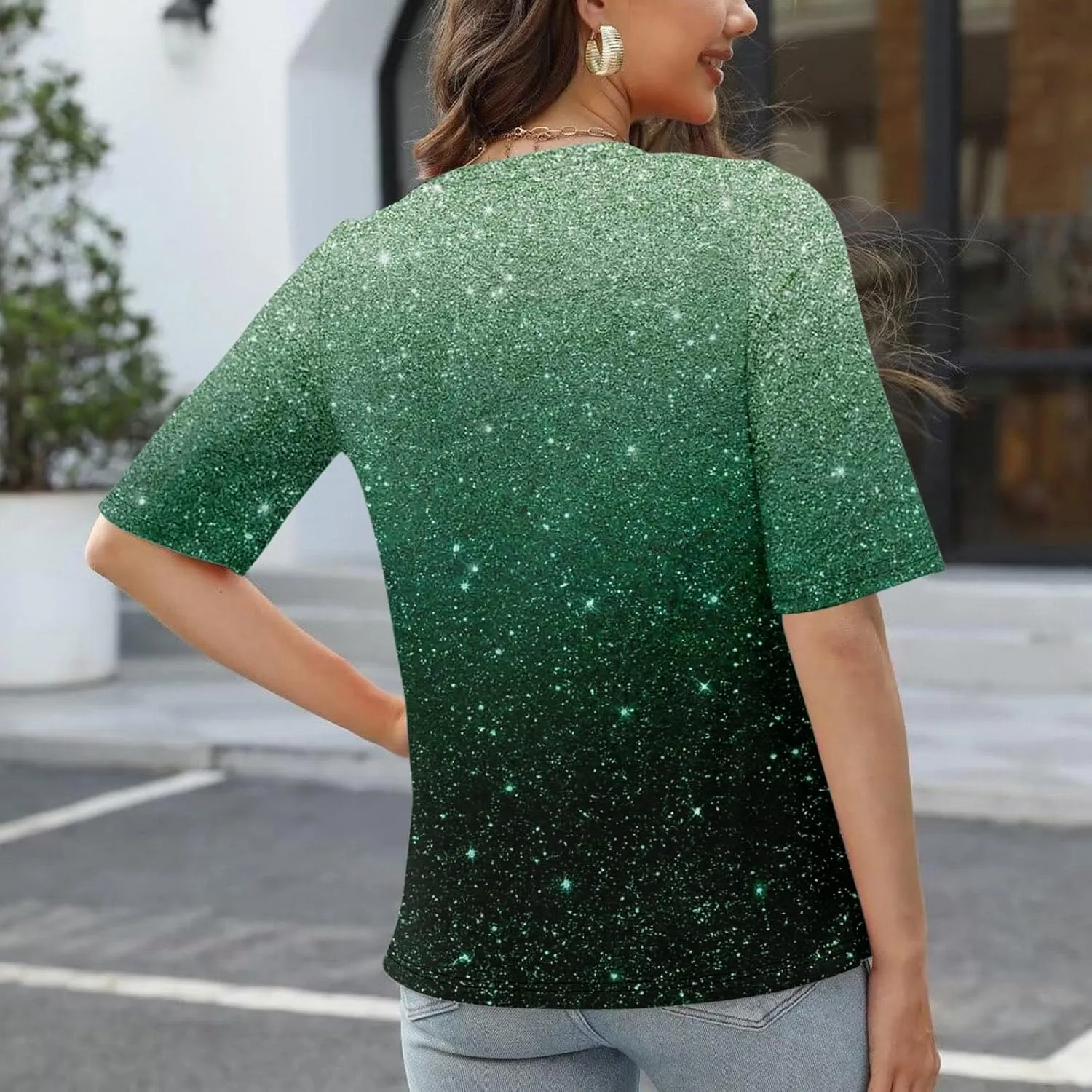 Shirts for Women Summer Spring Tops Short Sleeve V Neck T Shirts Basic Casual Blouses Clothes 2025 Trendy