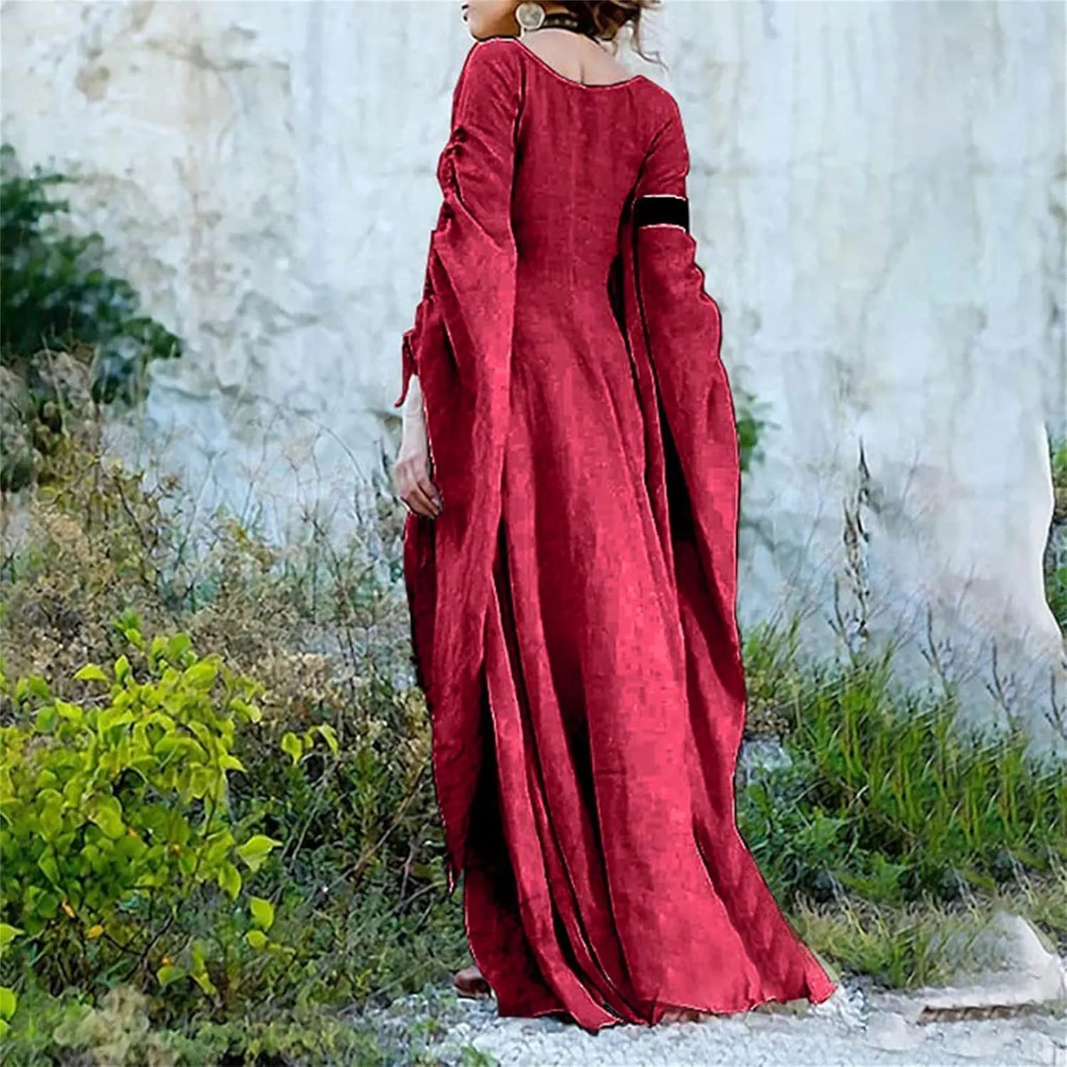 Skeleton Costume Women Print Sling Double Layer Chiffon Mesh V Neck Dress Vintage Dress Skirt Men Red Jumpsuit