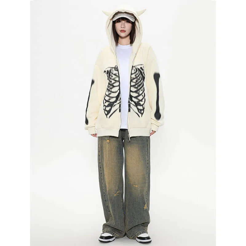 Skull Body Personalized Hoodie Coat