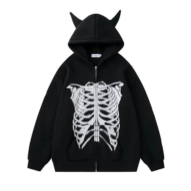 Skull Body Personalized Hoodie Coat