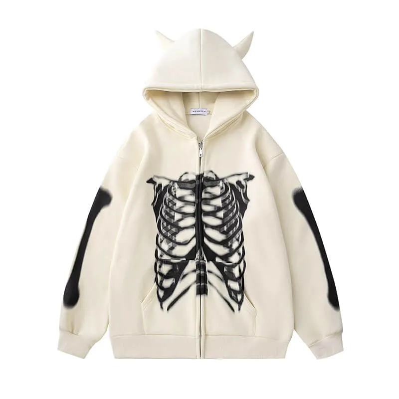 Skull Body Personalized Hoodie Coat