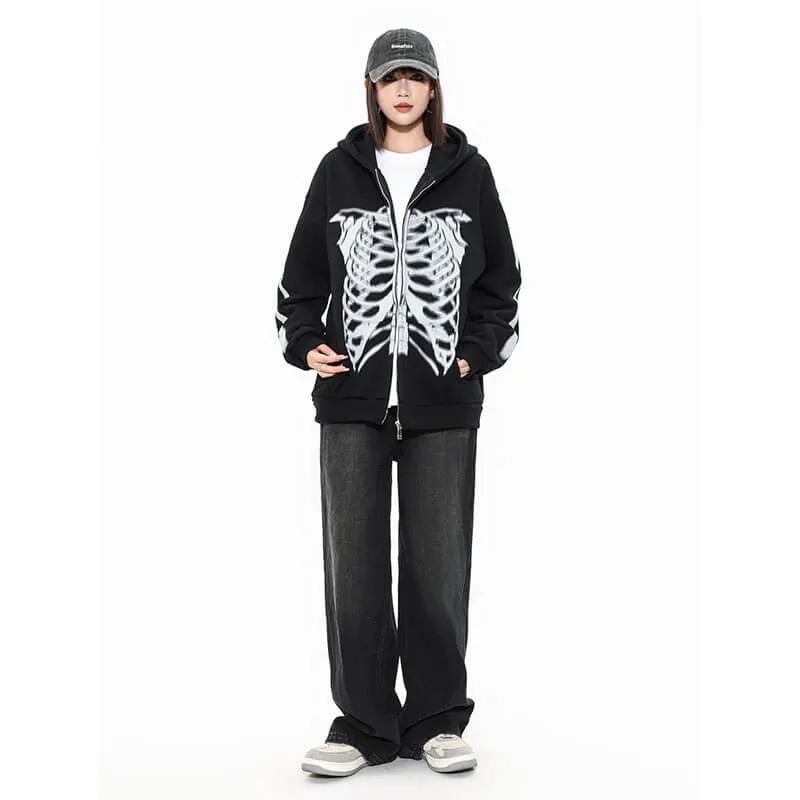 Skull Body Personalized Hoodie Coat