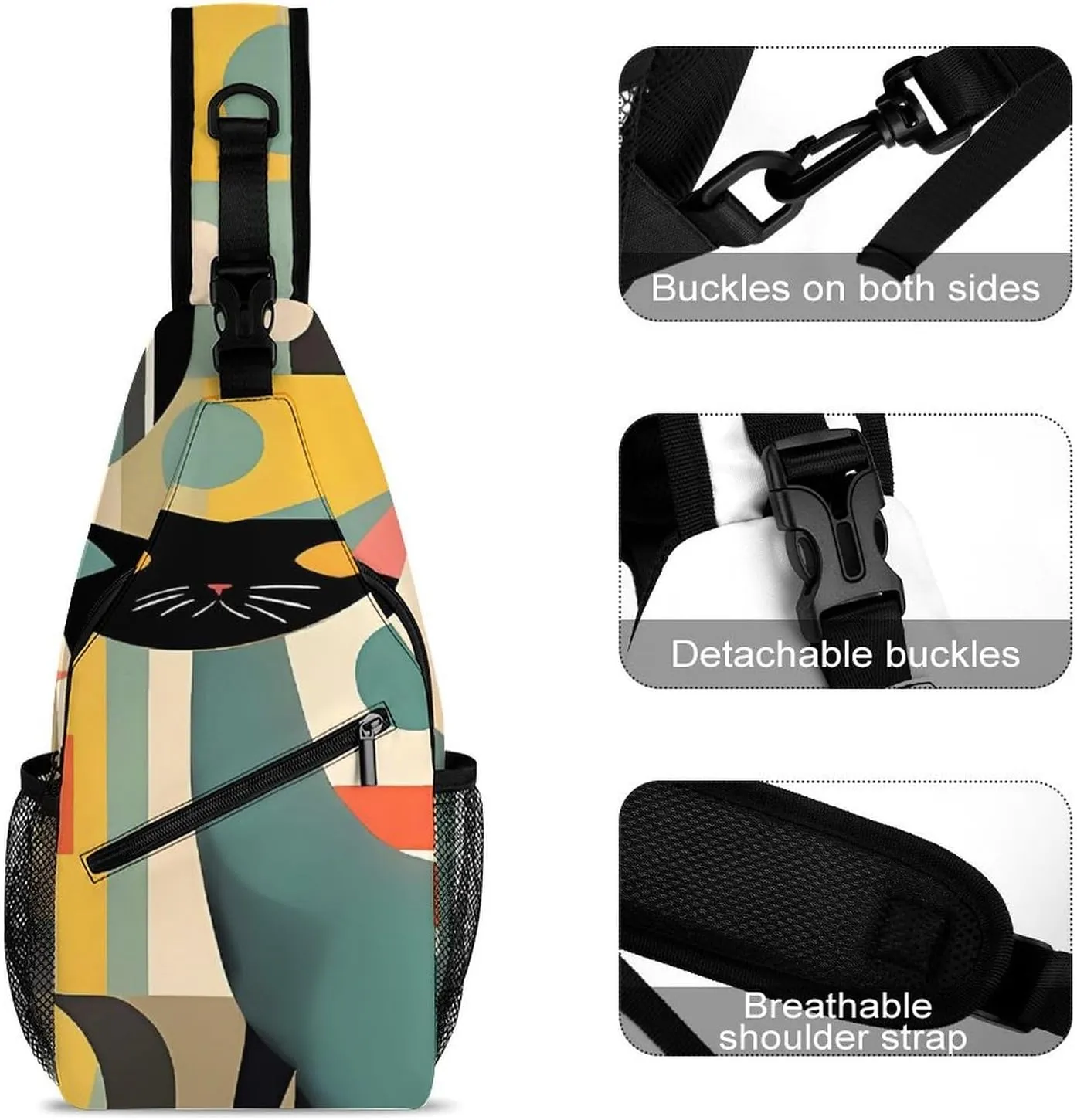 Small Crossbody Sling Backpack Red Ladybug Chest Bags for Traveling Chest Fashion Shoulder Bag