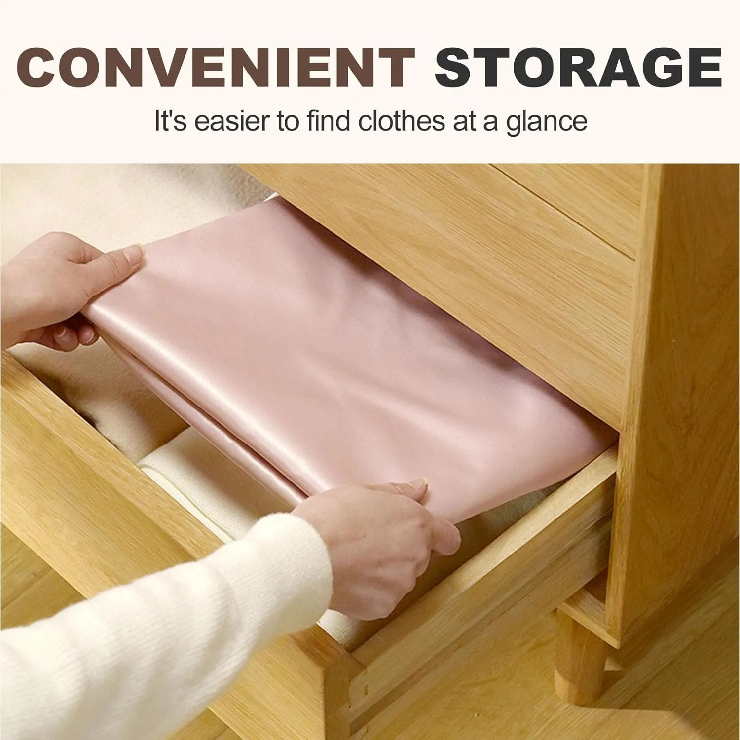 Space Saving Hanging Garment Bag, Dust Cover Clothes Bags for Down Coat with Self Compression Zipper, Hanging Clothes Bag Closet Storage Home (Pink, Medium)