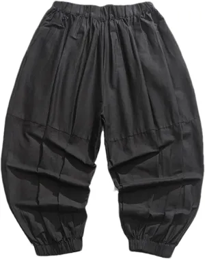 Spring Summer Men Linen Harem Pants Men Breathable Solid Color Wide Leg Pants Male Black gray9 Trousers Streetwear