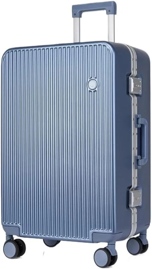 Suitcase Aluminum Frame Hard Shell Luggage Suitcase 20 Inch Boarding Case Long And Short Distance Luggage Trolley Case Luggage(Blue,20in)