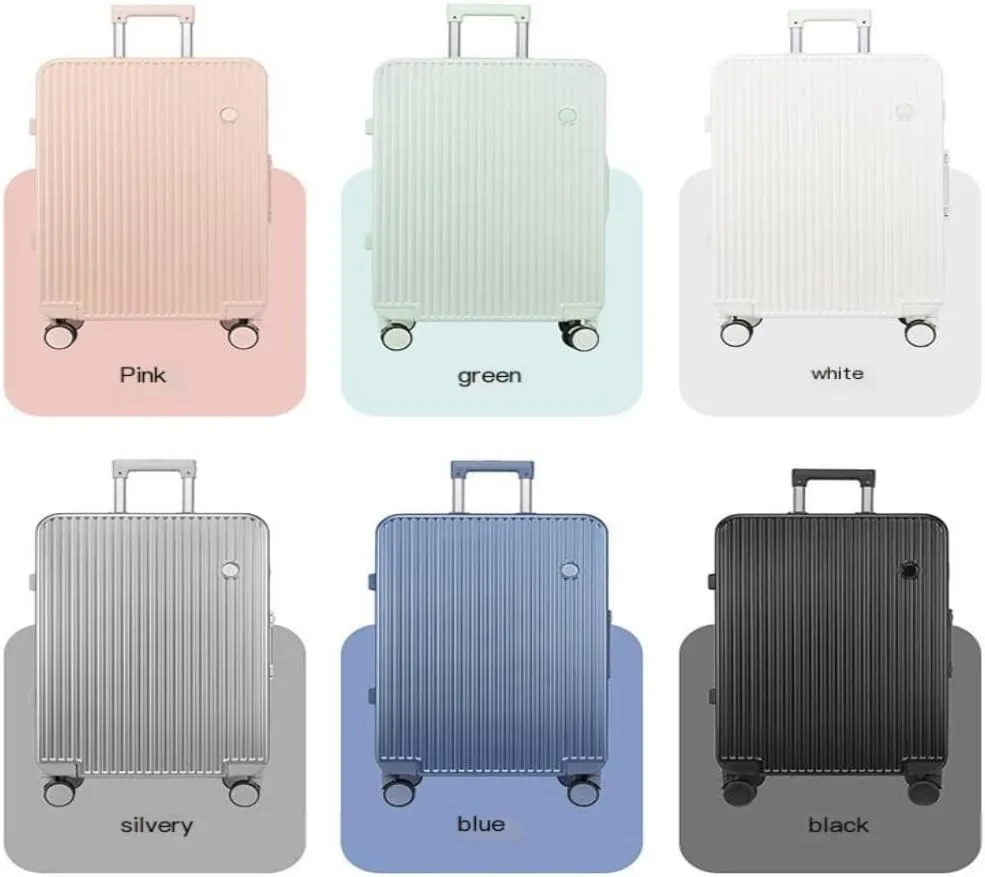Suitcase Aluminum Frame Hard Shell Luggage Suitcase 20 Inch Boarding Case Long And Short Distance Luggage Trolley Case Luggage(White,20in)