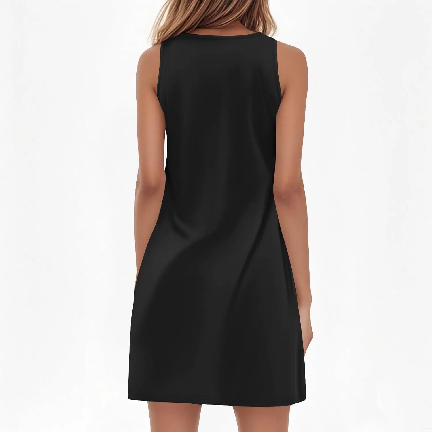 Summer Dresses for Women 2025 Casual A Line Sundress Sleeveless Crew Neck Beach Vacation Dress Printed Tank Dress