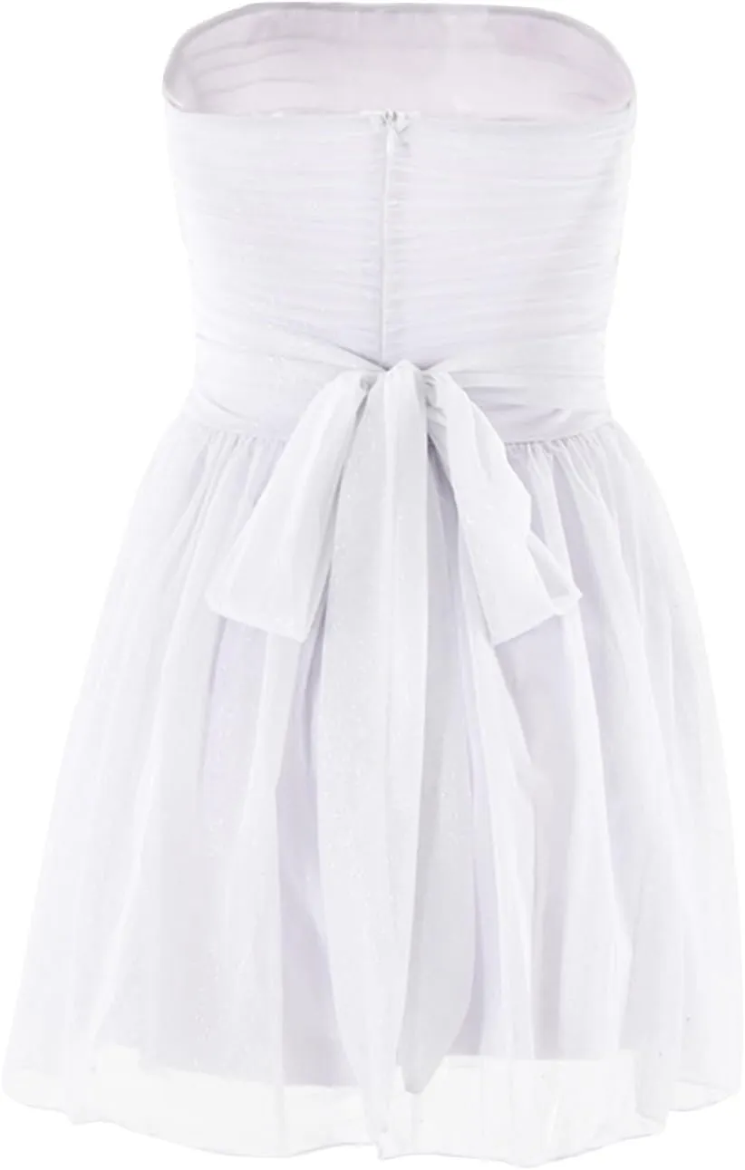 Summer Dresses for Women 2025 Mesh Splicing Double-Layer Tube Top Strapless Backless Cocktail Ruffle Mini Party Dress