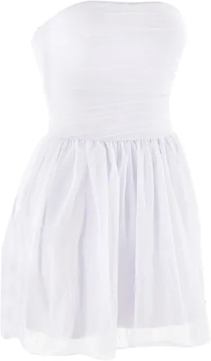 Summer Dresses for Women 2025 Mesh Splicing Double-Layer Tube Top Strapless Backless Cocktail Ruffle Mini Party Dress