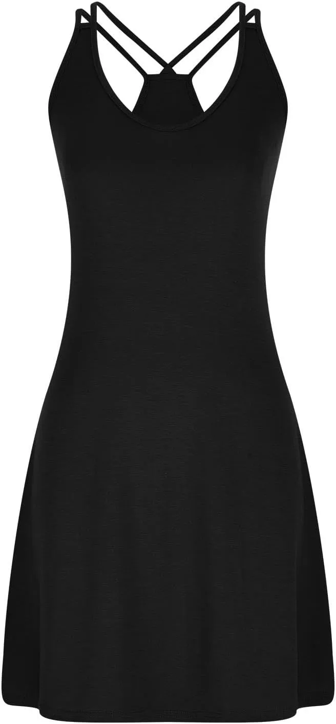 Sundresses for Women 2024 Short Womens Dresses Midi Summer Short Dresses Beach Ruffle Casual Tshirt Swing Dress