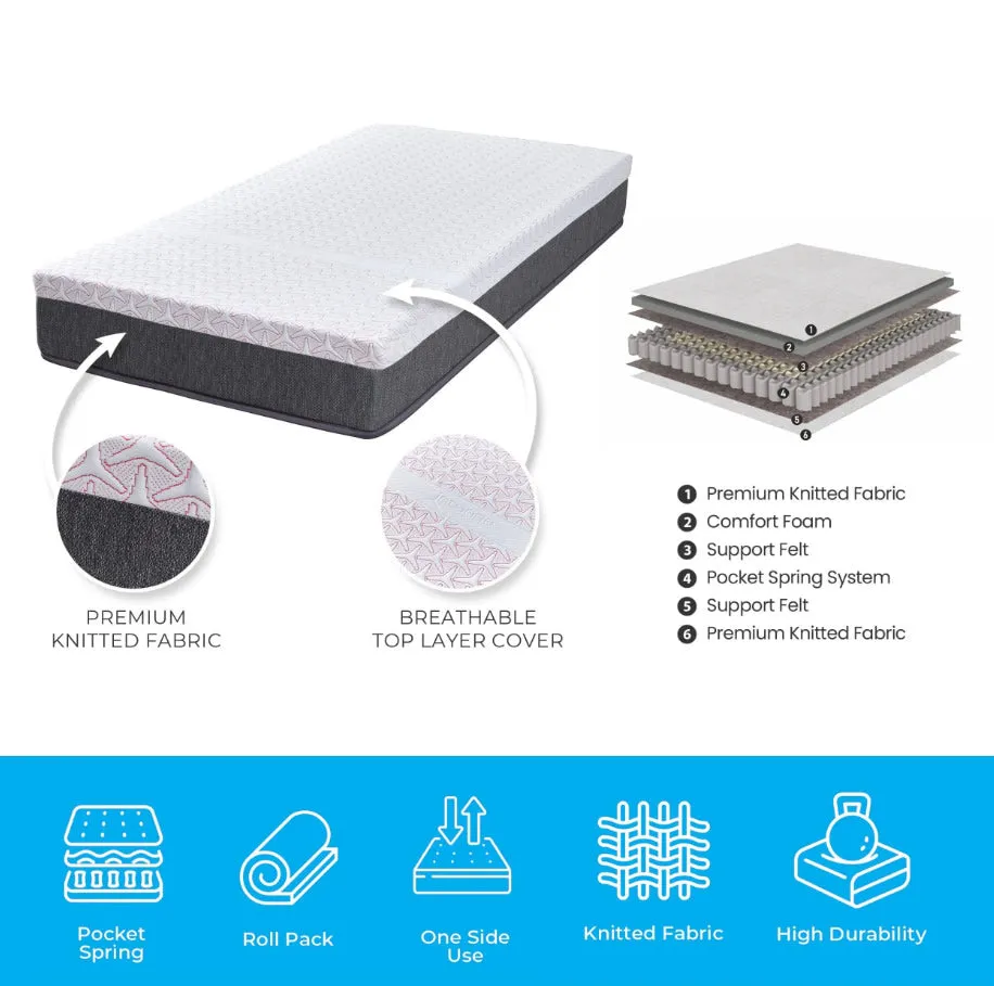 Supreme Dream Pocket Spring Premium Twin Mattress - 75" x 38"
