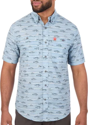 The American Outdoorsman Short Sleeve Button-Down Pattern Print Casual Shirt Quick-Dry with Sun Protection