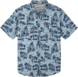 The American Outdoorsman Short Sleeve Button-Down Pattern Print Casual Shirt Quick-Dry with Sun Protection