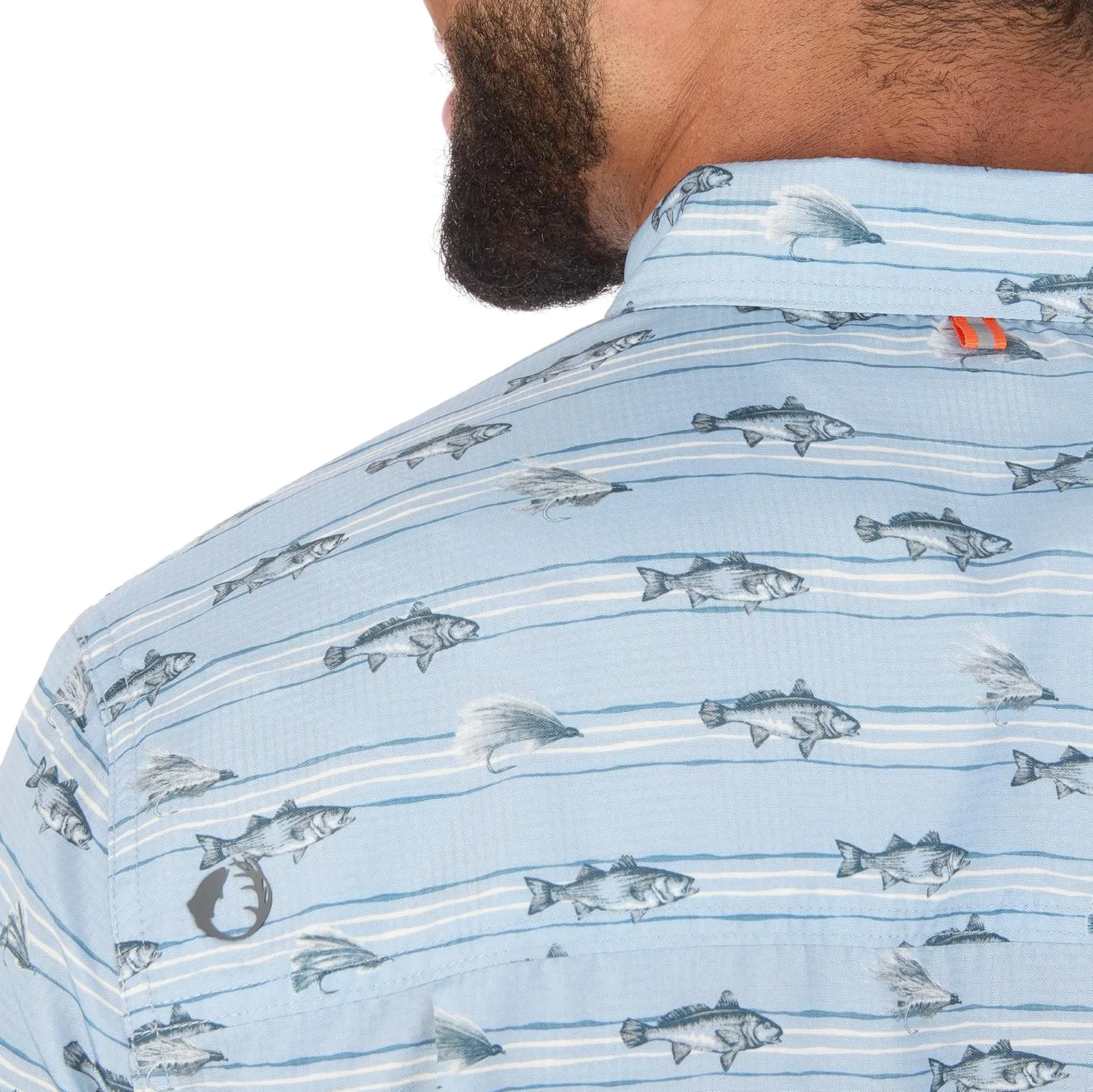 The American Outdoorsman Short Sleeve Button-Down Pattern Print Casual Shirt Quick-Dry with Sun Protection
