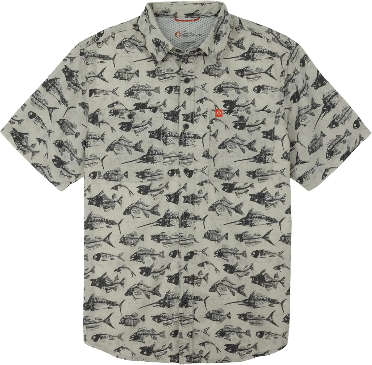 The American Outdoorsman Short Sleeve Button-Down Pattern Print Casual Shirt Quick-Dry with Sun Protection