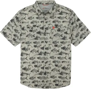 The American Outdoorsman Short Sleeve Button-Down Pattern Print Casual Shirt Quick-Dry with Sun Protection