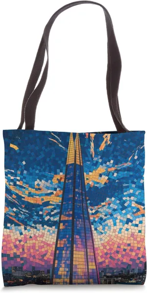 The Shard London Mosaic at Night Art Tote Bag
