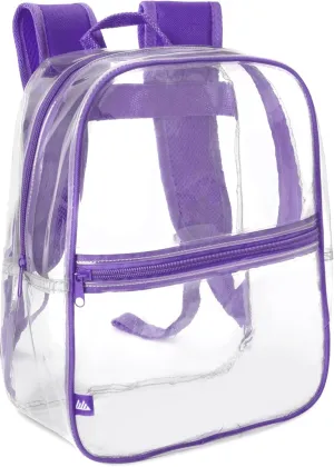 Trail maker Mini Clear Backpack Stadium Approved Small Clear Concert Bag for Work, Commute, Travel and Recreation (Purple)