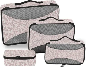 Travel Bags Organizer for Luggage 4 Set Luggage Bags Organizers Suitcase Packing Cubes Paxking Cubes Floral Nouveau Art