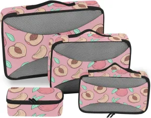 Travel Bags Organizer for Luggage Set of 4 Suitcase Organizer Suitcase Organizers Packing Cube Pink Cute Peach