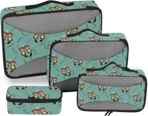 Travel Cubes for Packing Set of 4 Luggage Cubes Travel Organizers Paxking Cubes Cute Couple Beaver