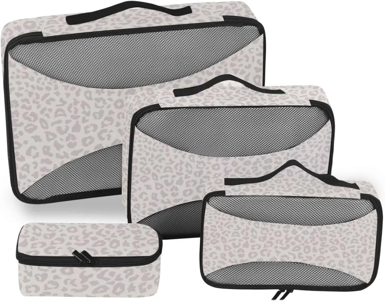Travel Packing Cubes Set of 4 Luggage Packing Cubes Travel Organizers Packing Cubed Leopard Print