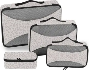 Travel Packing Cubes Set of 4 Luggage Packing Cubes Travel Organizers Packing Cubed Leopard Print
