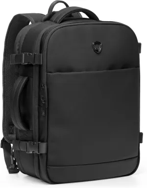 Traveler's Choice Markham 27L Backpack, Expandable, Business, Travel, Work, Office, Camping, Hunting, Fishing, Black, Large