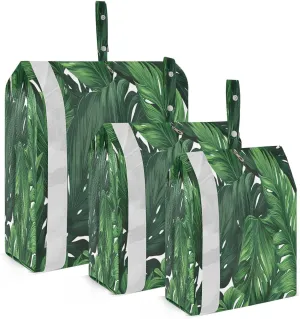 Tropical Leaves Green Packing Cubes for Travel 3 Set Compression Bag Suitcase Organizer Bags Set for Organization