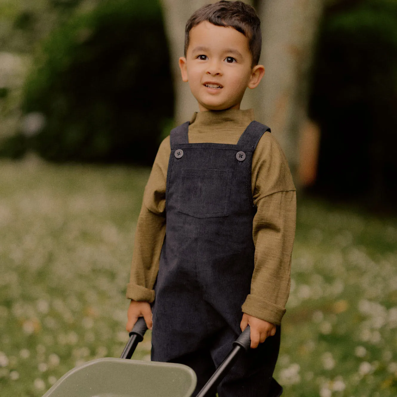 Turtleneck Longsleeve Top - 100% Organic Merino - Thyme (1-6y)