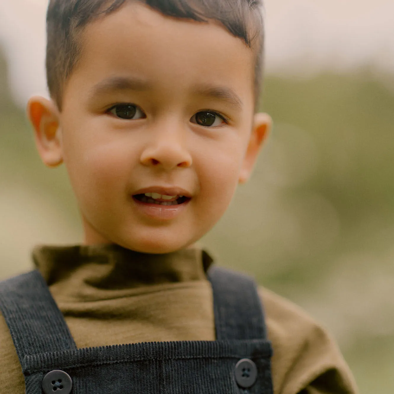 Turtleneck Longsleeve Top - 100% Organic Merino - Thyme (1-6y)