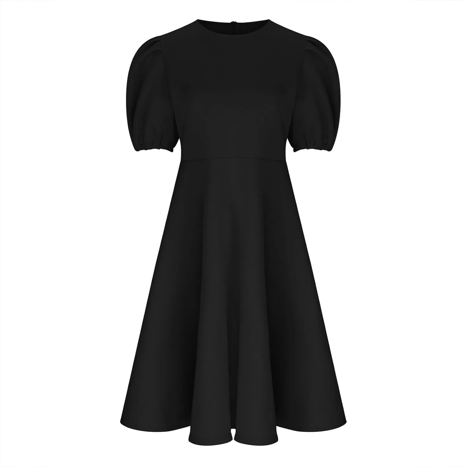 Uillui Plus Size Dress for Women Bubble Sleeve Tapered Waist a Line Dress Flowy Swing Dress Formal Cocktail Prom Party Dress