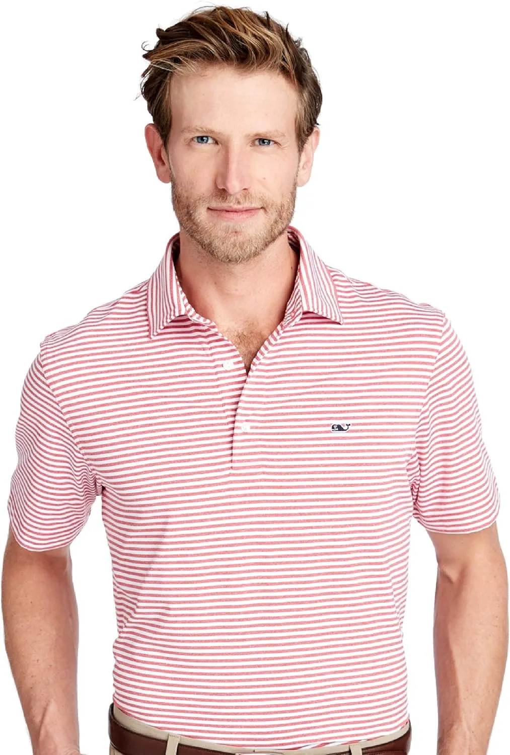 vineyard vines Men's Heathered Winstead Sankaty Performance Polo