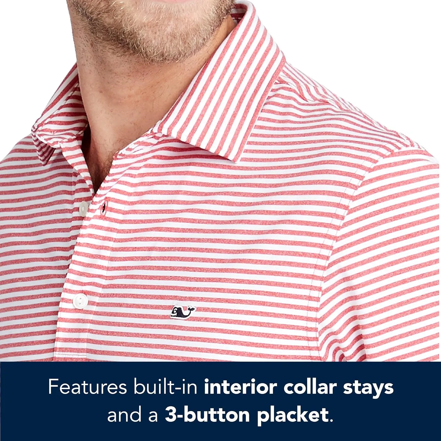 vineyard vines Men's Heathered Winstead Sankaty Performance Polo