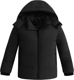 wantdo Boys' Winter Coat Puffer Jacket Waterproof Coat Hooded Zip Up