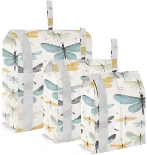 Watercolor Dragonflies White Packing Cubes for Travel 3 Set Large Packing Cubes Suitcase Organizer Bags for Suitcase