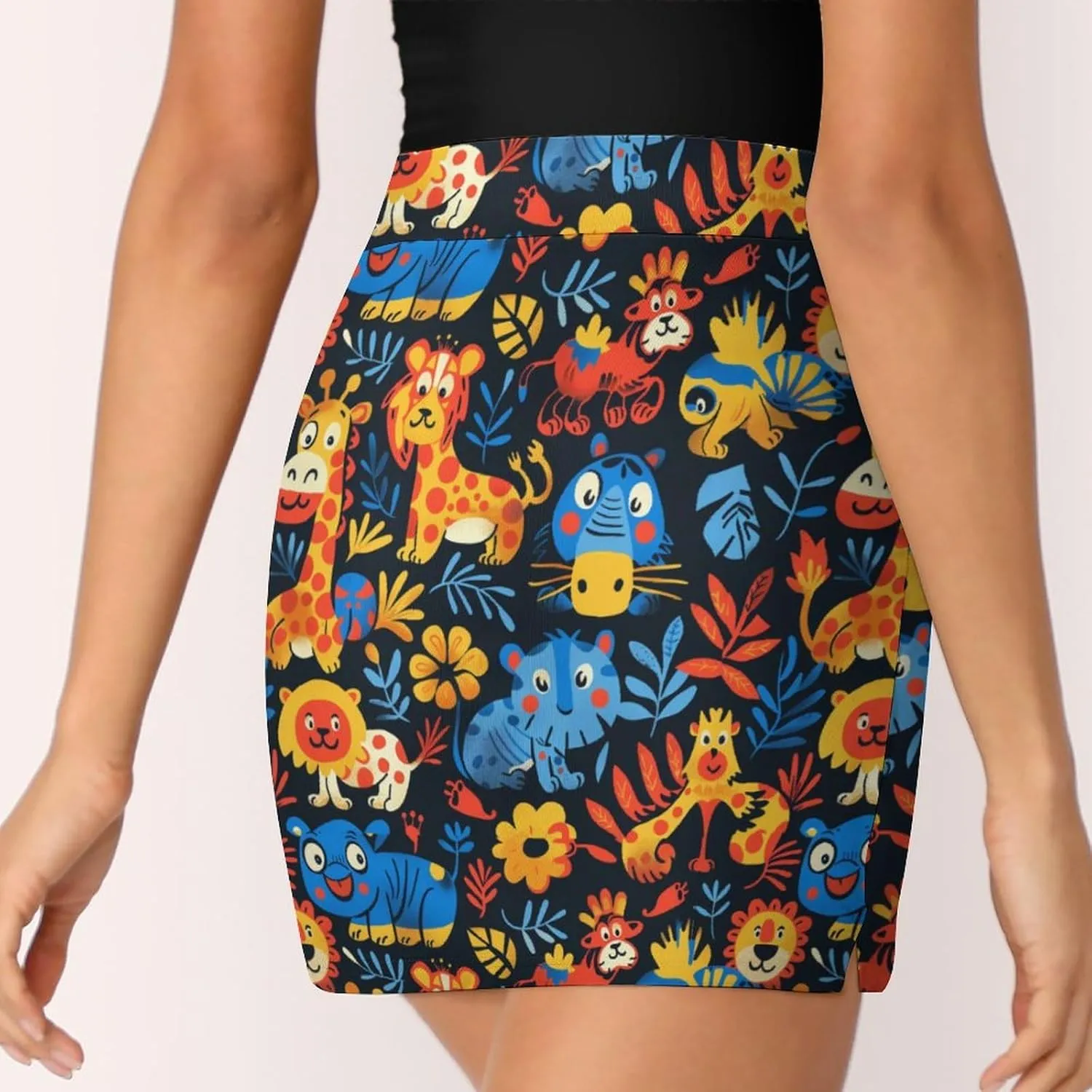 Wave Pattern Women's Athletic Skirts Light Proof A-line Trouser Skirt with Shorts Pockets