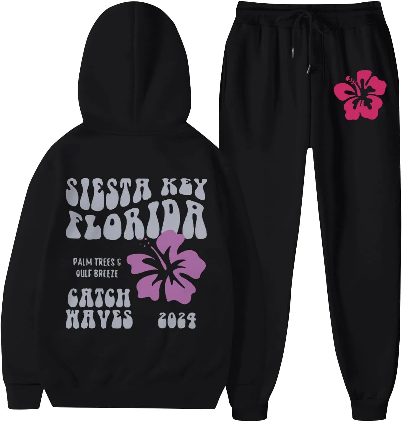 Women 2 Piece Outfit Unisex Men Preppy Hoodie Graphic Tracksuits Sweatshirts & Jogger Sweatpants Y2K Sweatsuit