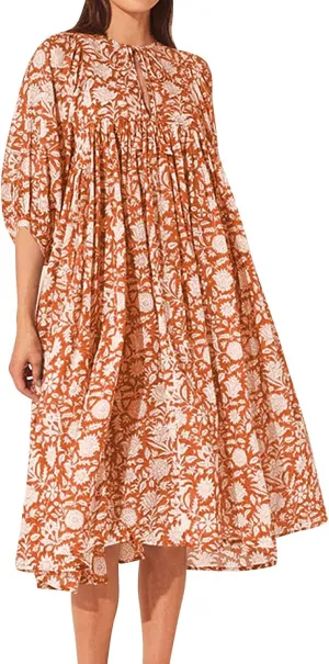 Womens Boho Maxi Dresses Summer Floral 3/4 Puff Sleeve Flowy Swing Tiered Long Beach Sundresses Vacation Outfits