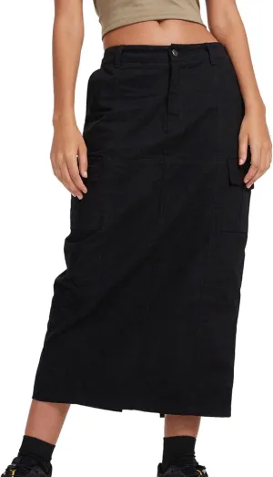 Women's Casual High Waisted Skirt Solid Button Up Denim Jean Skirt A Line Long Midi Denim Skirt with Pocket