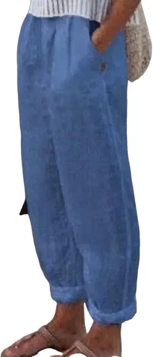 Women's Casual Wide Leg Palazzo Pants High Waist Loose Casual Pants Long Straight Drawstring Pants Trousers