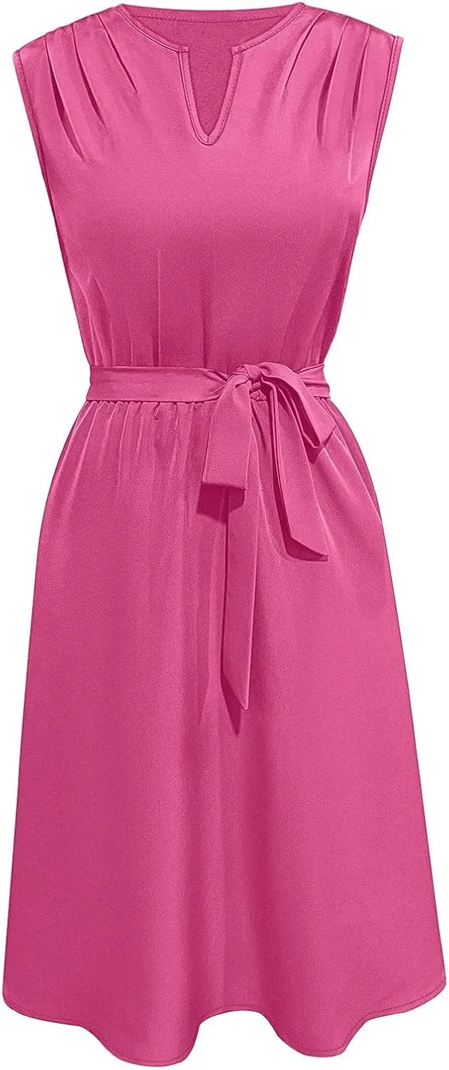 Women's Cocktail Party Work Dress Sexy V Neck Sleeveless Vacation Dress Casual A-Line Mini Sundress Short Dress